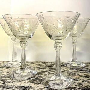 Elegant Vintage Antique Crystal Licor Glass Set